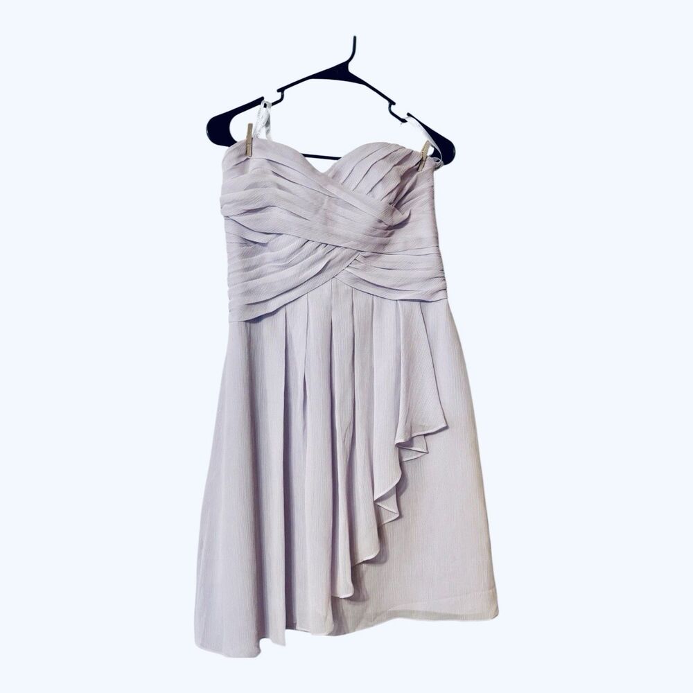 Davids Bridal Dress Women’s Strapless Lined Zip Short Bridesmaid Prom Size 8